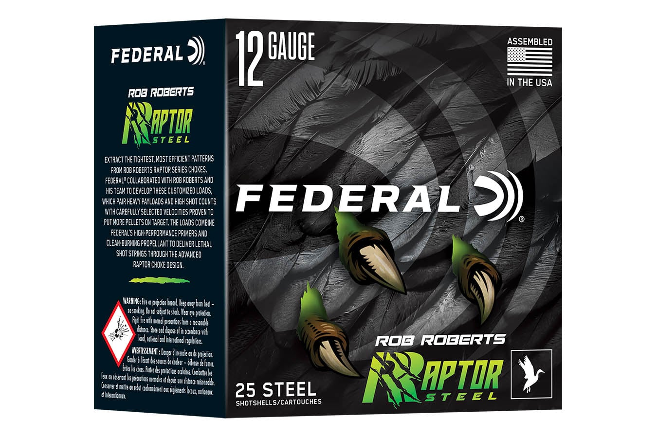 FEDERAL AMMUNITION 12 Gauge 3 Inch 1 3/8 oz Rob Roberts Raptor Steel 25/Box